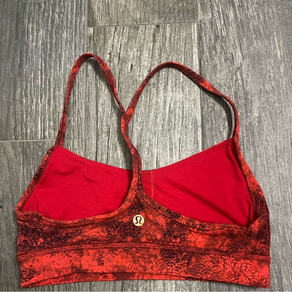 lululemon Red pattern flow y Bra